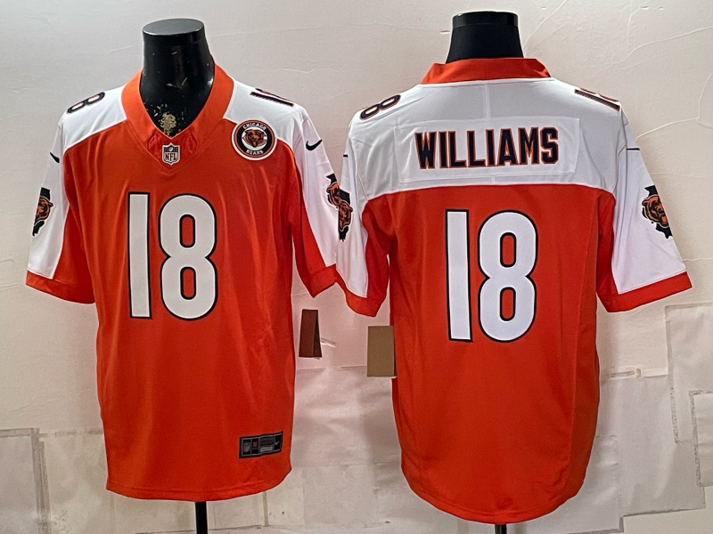 Men 2026 Chicago Bears #18 Williams orange Nike Limited NFL Jersey 0903007->chicago bears->NFL Jersey